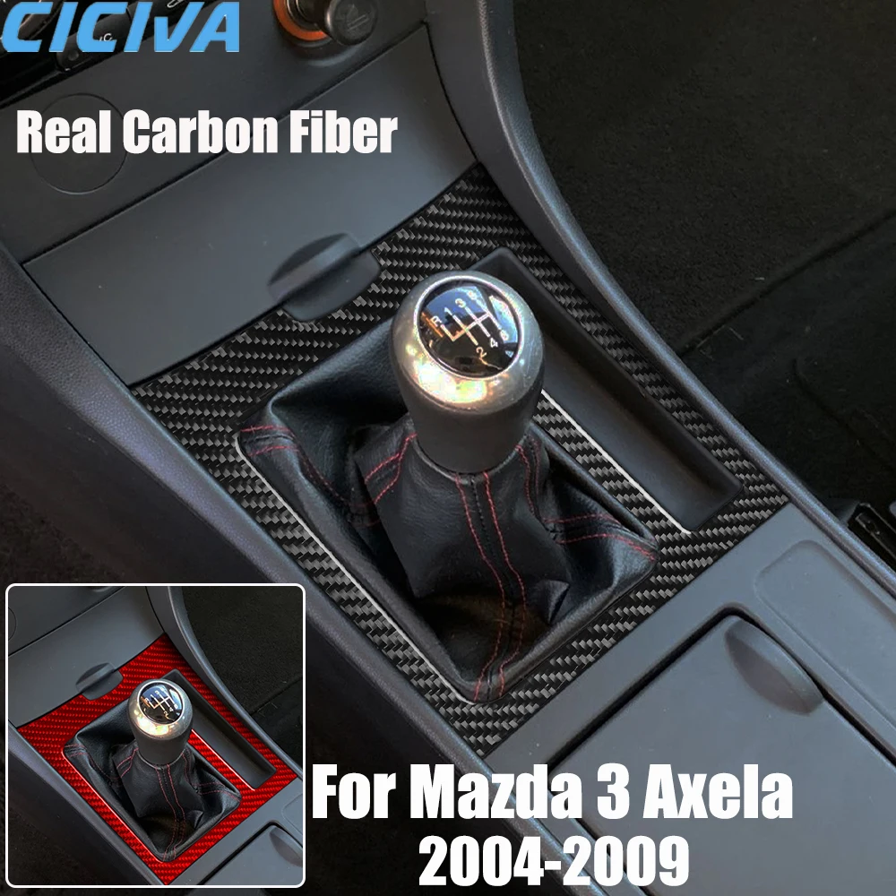 

Real Carbon Fiber Car Accessories Gear Shift Surround Trim Cover Soft Sticker For Mazda 3 Axela 2004 2005 2006 2007 2008 2009