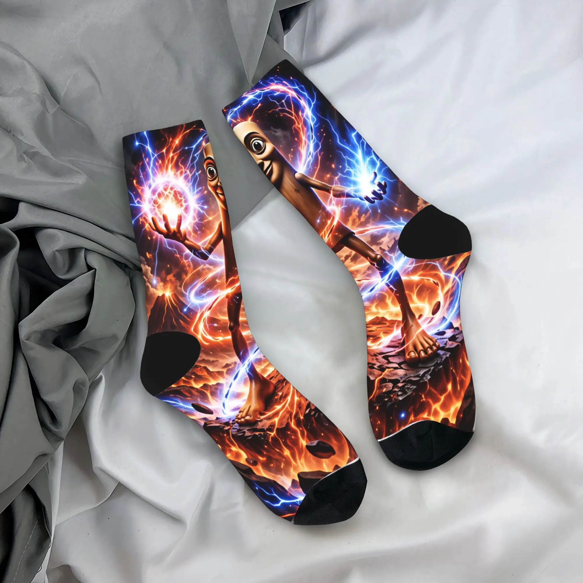 Tung Sahur Power Lightning Socks  Fashion Stockings Winter Anti Sweat Women Men Socks Comfortable Design Outdoor Socks