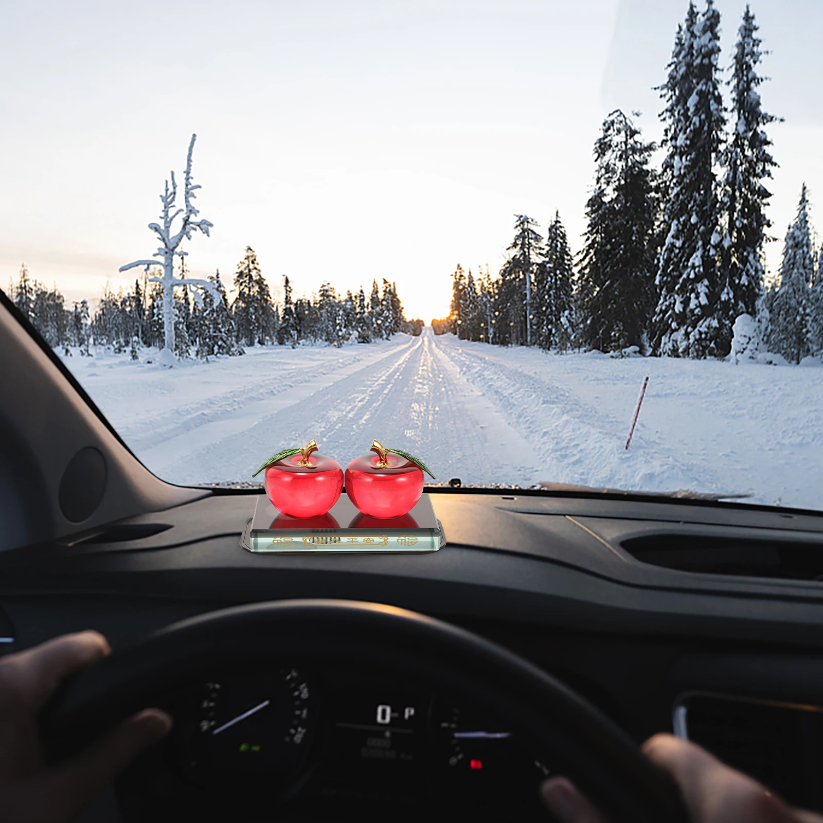 

Red Crystal Desktop Decor Car Interior Ornament Rectangular Base Shining Luxury Home Decoration Gift for Christmas