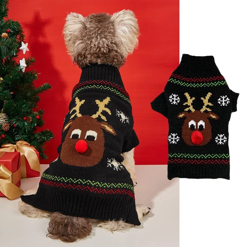 

Durable Christmas Festival Accessories Pet Sweater Clothes for Dogs and Kitties
