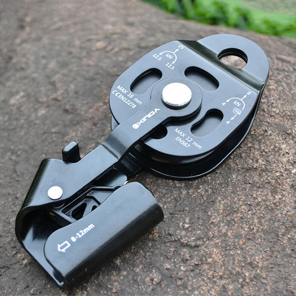 

25KN Climbing Lifting Pulley Aluminum Alloy Heavy Duty Rock Pulley for Rock Climb High Altitude Heavy Transport