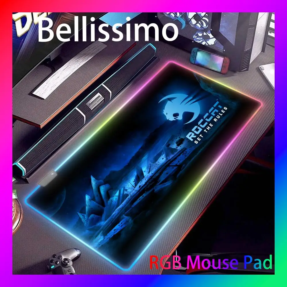 RGB Computer Luminous Gaming Mouse Pad Roccat rainbow Colorful Big Glowing LED Extended Illuminated Keyboard Non-Slip Desk Mat