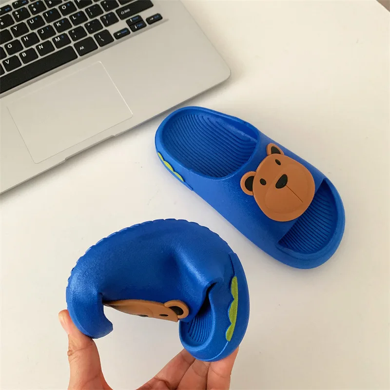 Children Cartoon Rabbit Kids Slippers Boys Bathroom Slippers Girls Non-slip Soft Sole Home Flip Flops Indoor Bathroom Slippers