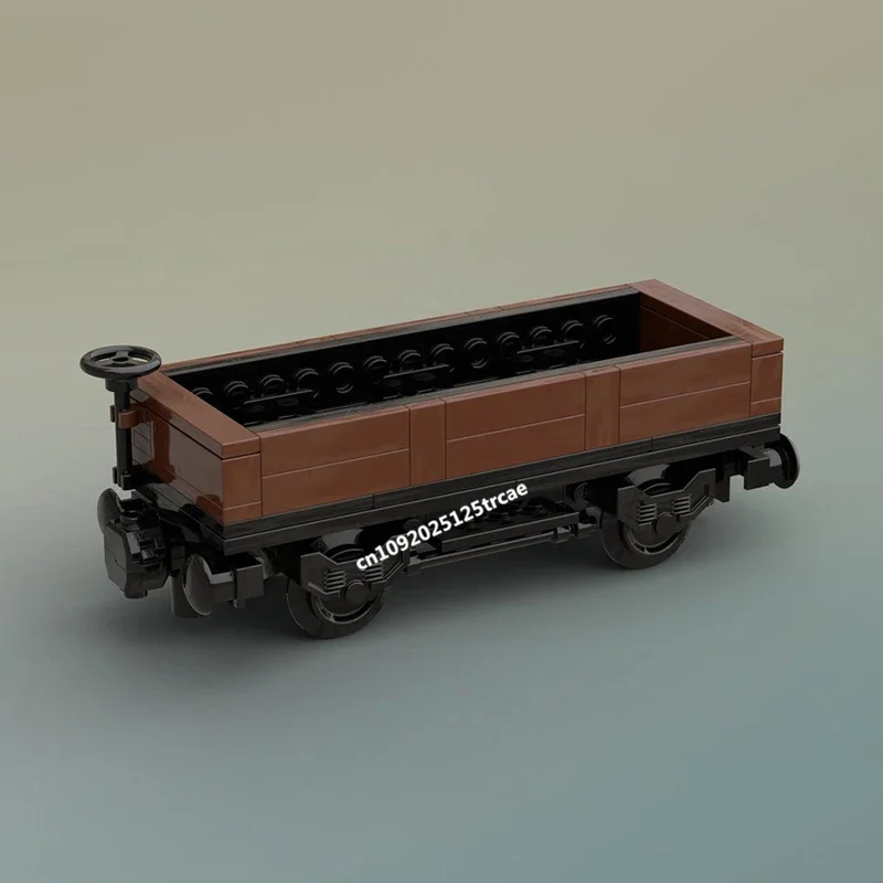 New City Technical Train Tracks Railway Moc Gondola Flatbed Car Model Building Custom Puzzle Diy Creative Idea Toy Birthday Gift