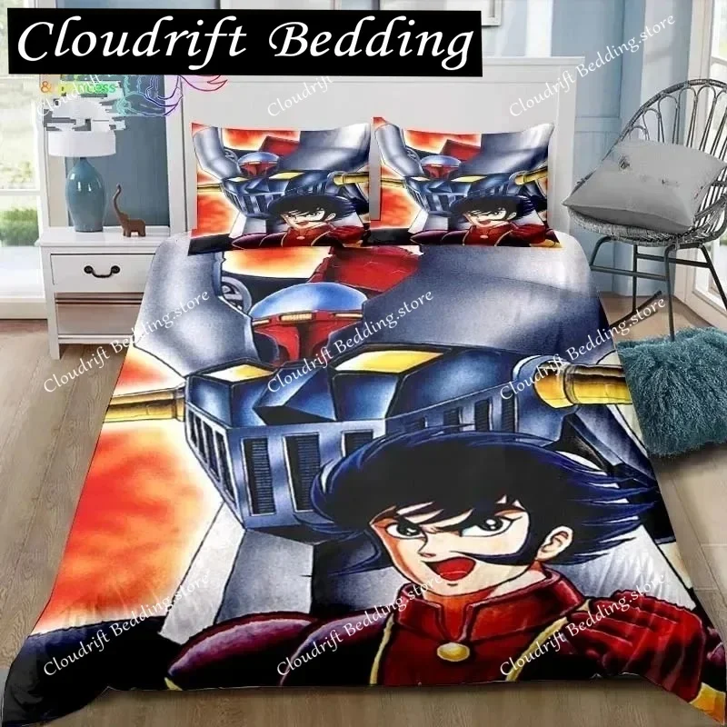 Mazinger z UFO Robot Grendizer Bedding Set Single Twin Full Queen King Size Bed Set Adult Boys Bedroom Anime Bedding Gift