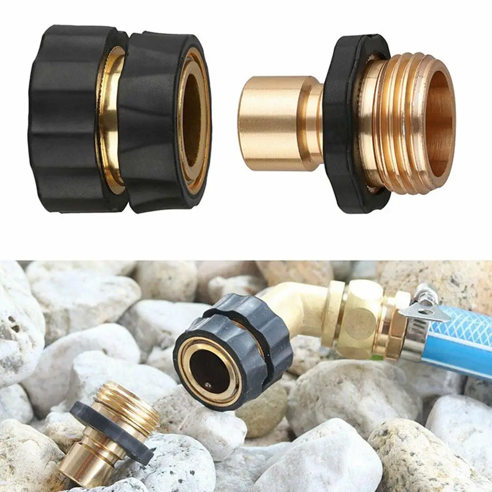 4pcs/set Garden Hose Adapter - 3/4 Inch Male To Male Female To Female Brass Connector For Hose Repair Garden Hose Fittings