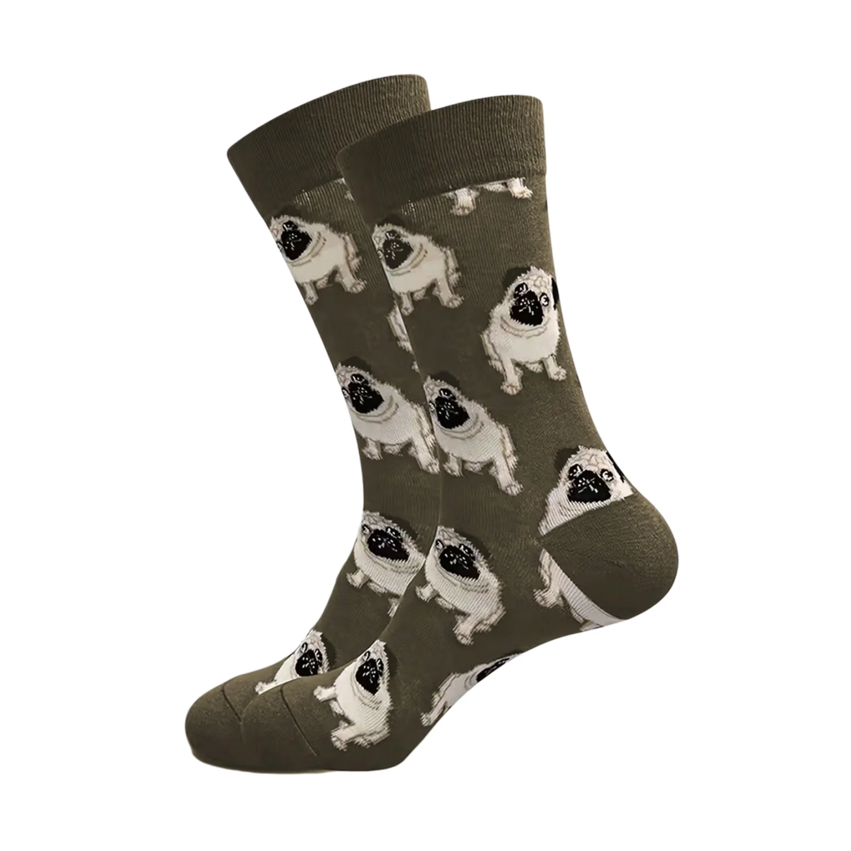 1 Pair Crew Socks With Cute Dog, Comfortable Breathable Moisture-Wicking, Interesting Novelty  Spring Summer
