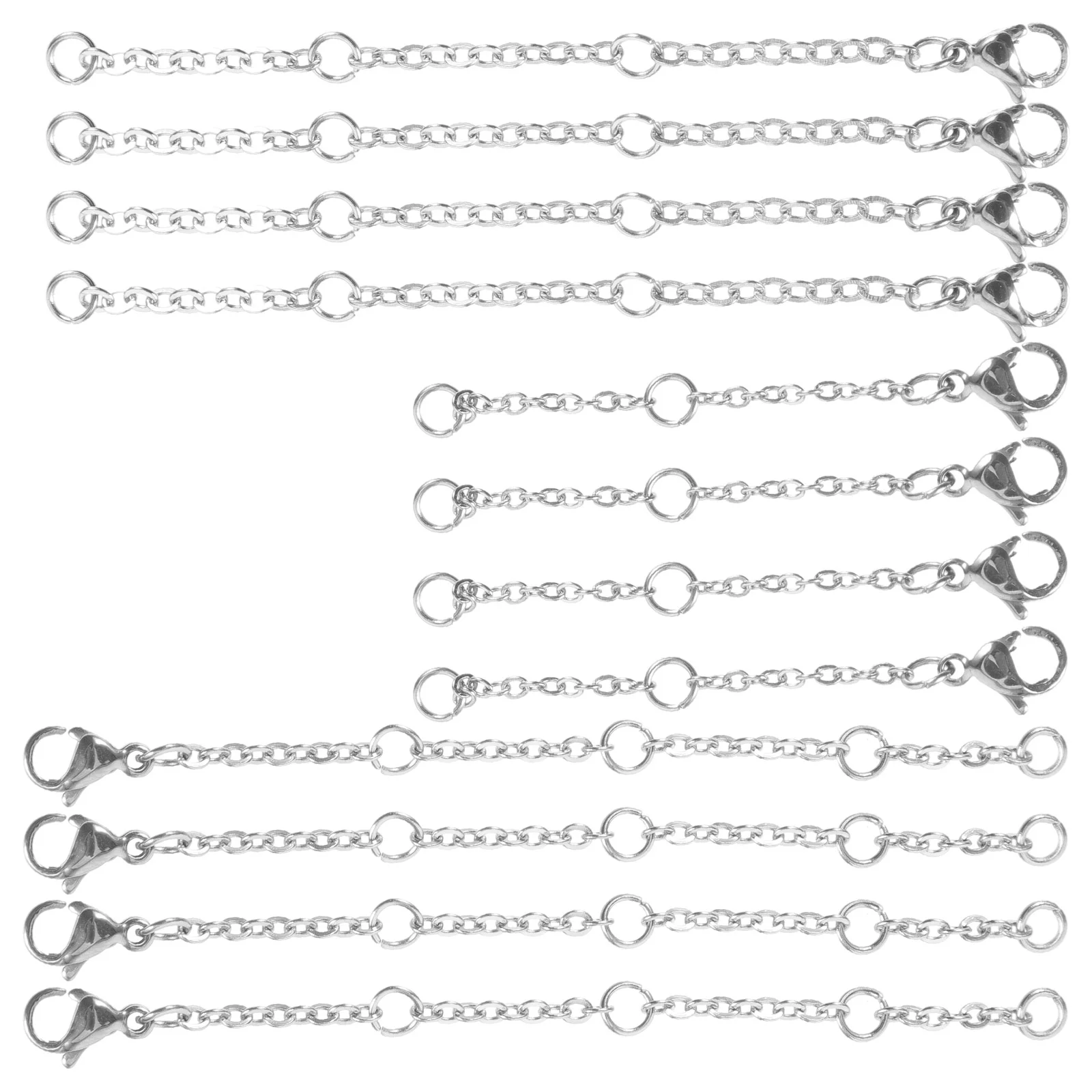 Necklace Chain Stainless Steel Tail Lobster Clasp Extension Homemade Bracelet DIY Jewelry Material 30 Pieces 1 Set