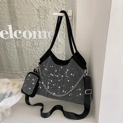 Diamond Handbags for Party 2023 New Women Large Capacity Shoulder Crossbody Bags Korean Fashion Commuting Female Tote Bag