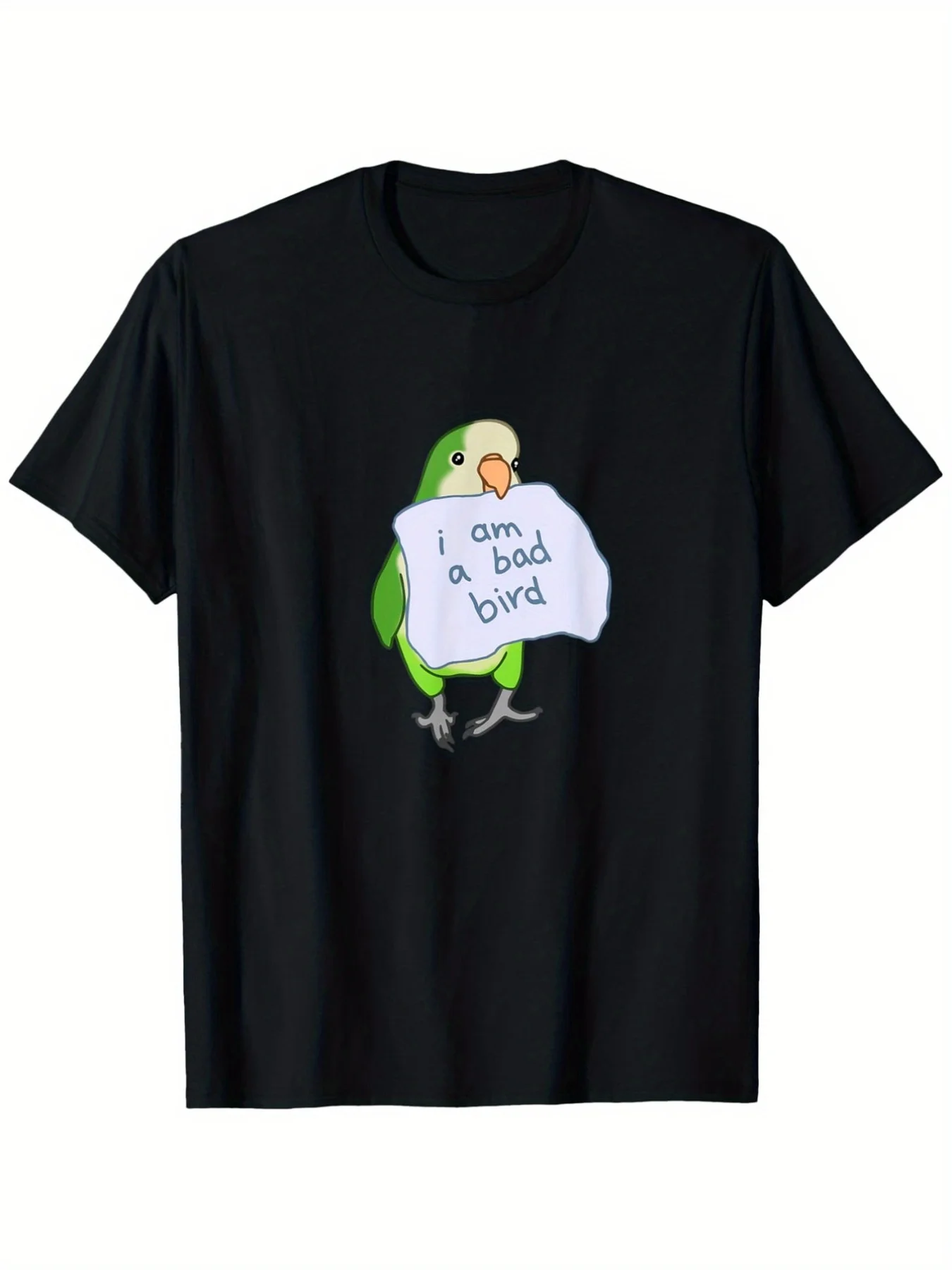 I Am A Bad Bird Funny Quaker Parrot Green Monk Parakeet T-Shirt, Suitable For Mens And S Outdoor T-Shirt, S-XXXL