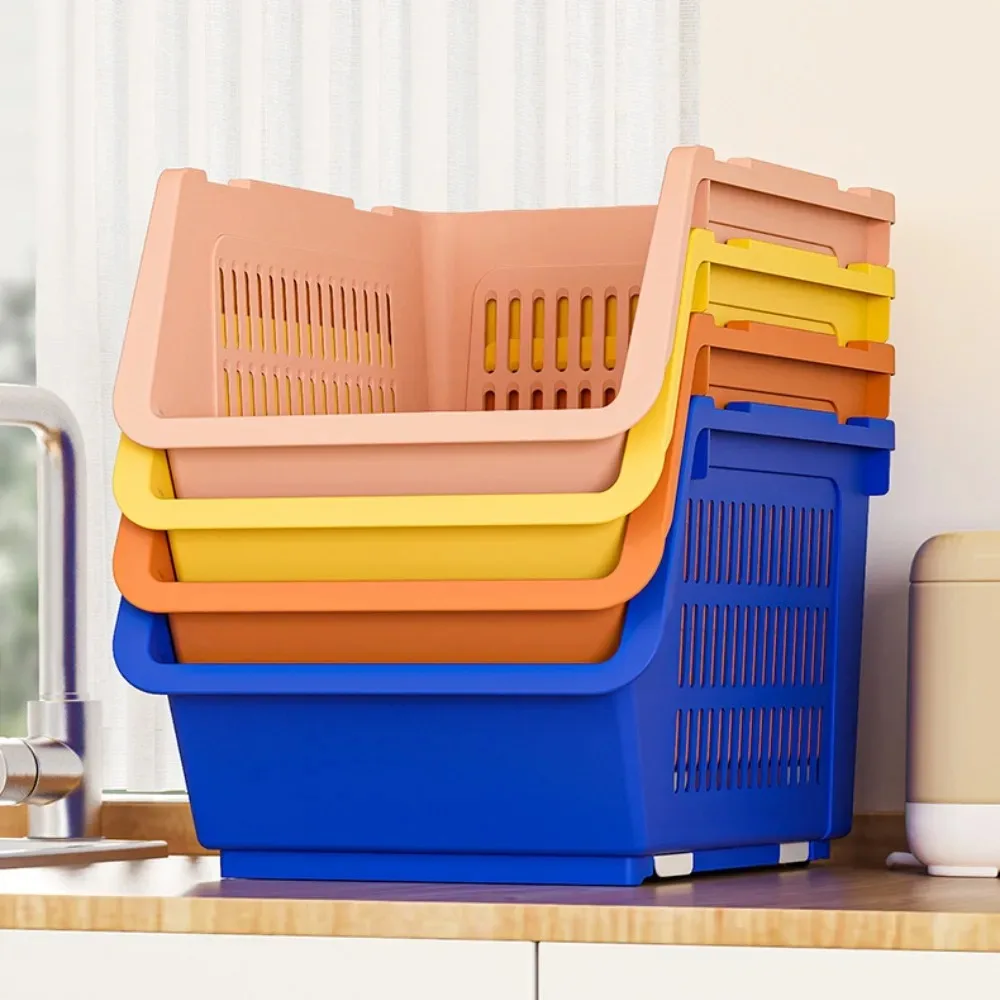 Stackable Basket Stacking Organization Baskets Capacity Home Kitchen Stackable Basket Toys Rack Kitchen Vegetable Storage Rack