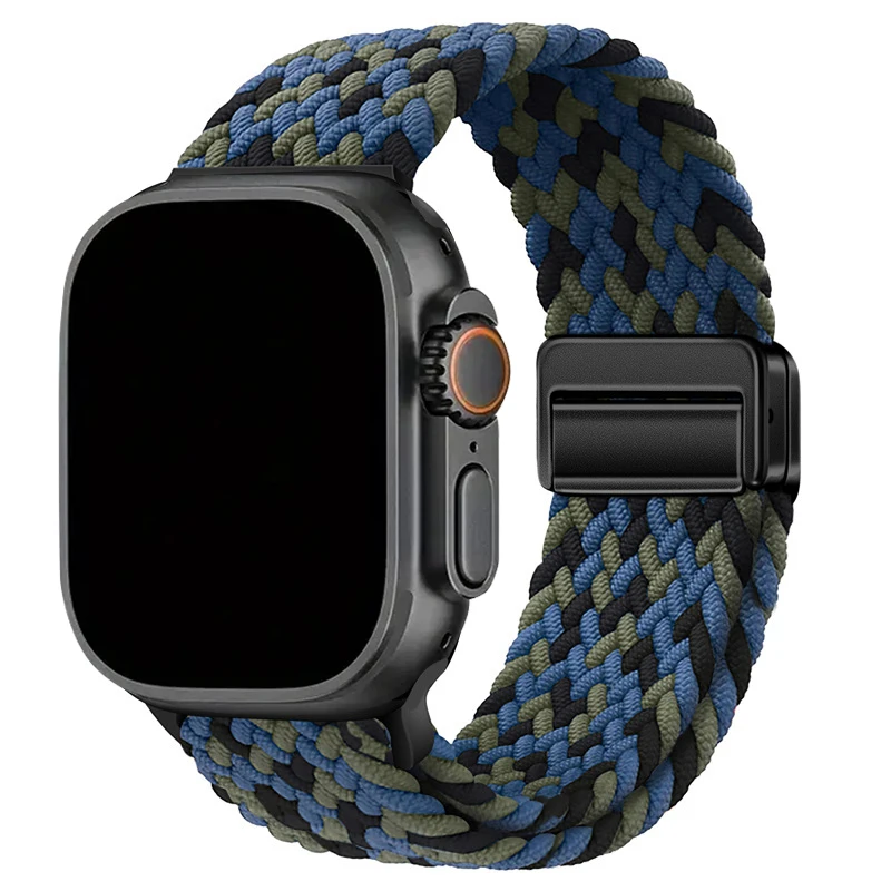Para apple watch 11 10 46mm 42mm banda 9 8 7 45mm 41mm correa iwatch se 6 5 44mm 40mm ultra 3 2 49mm correa de cierre magnético trenzado