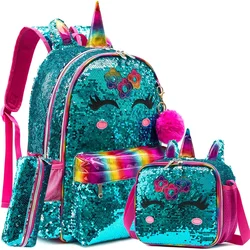 BIKAB-Mochila Escolar Unicórnio para Meninas, Sacos Infantis, Mochilas para Meninas, Kawaii