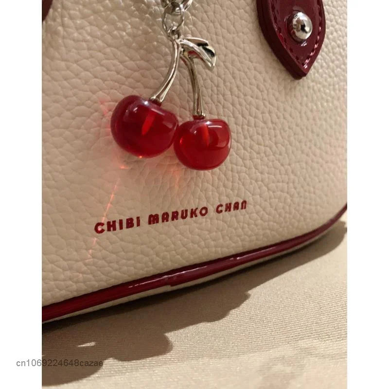 Cherry Maruko Cute Pattern Lychee Pattern Temperament Bag High Quality Handmade Handbag Colorblock Versatile Mini Pouch Women