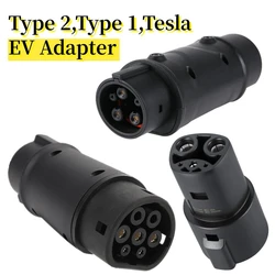 Conector de carga para vehículos eléctricos tipo 2 a Tipo 1 J1772, adaptador EV tipo 1 a tipo 2, cargador EVSE, adaptador CCS2 tipo 1 a Tesla EV