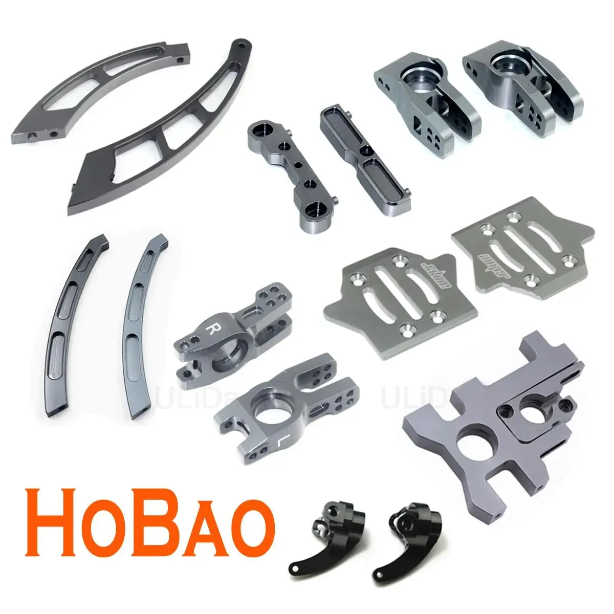 For HOBAO 8SC/H9 VS MT ST Metal Upgrade Parts Lower Arm Holder Set Chassis Guard Plate Rear Hub Carrier Axle Mount Drive Shaft
