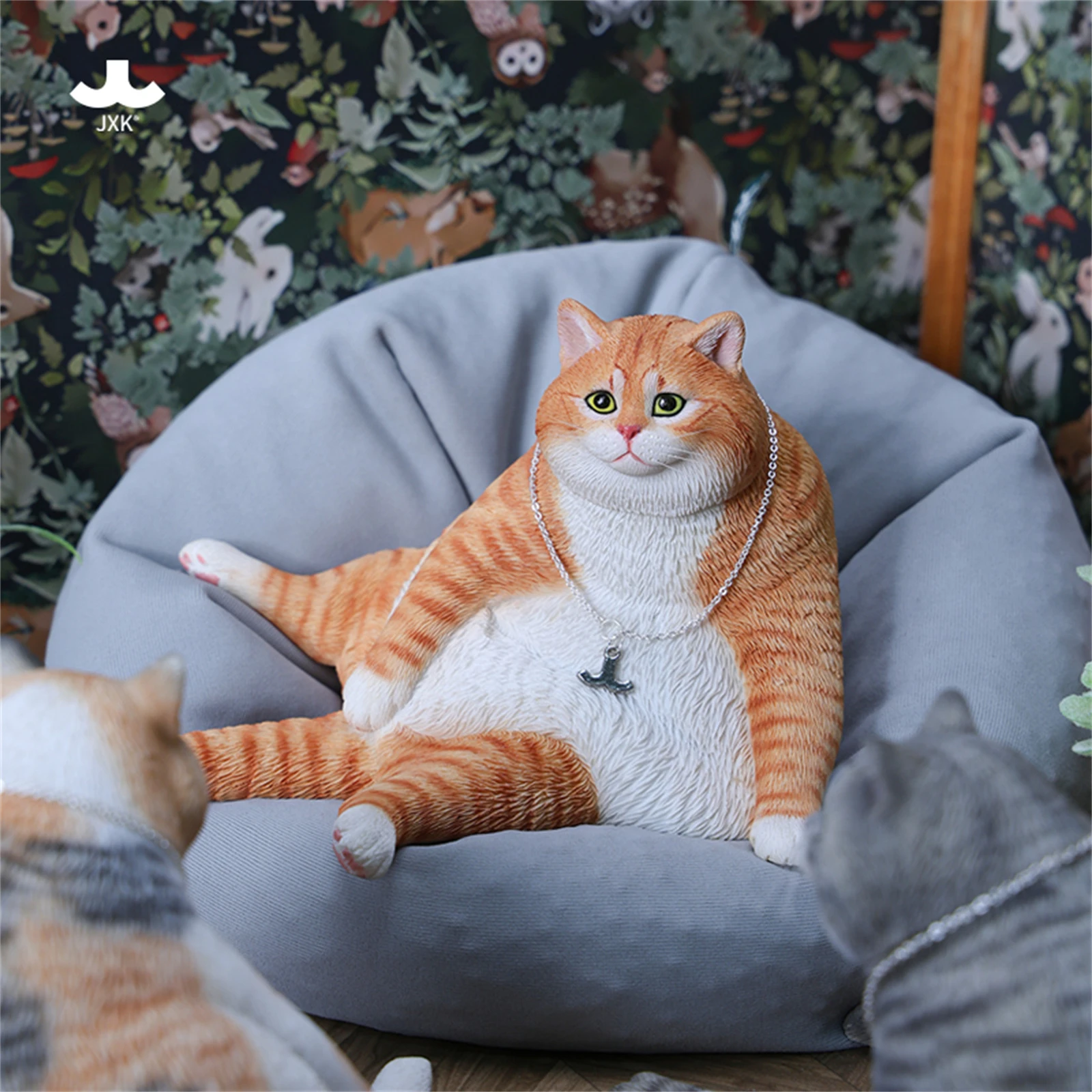 Modelo de Gato Felis Silvestris Catus em Escala 1:6 da JXK Studio, Figurinha de Gato Laranja para Coleção, Decoração, Presente de Aniversário, Acessório Engraçado