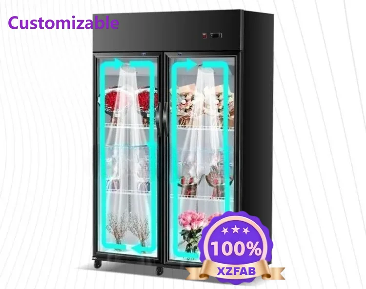 Factory Direct 2026 Flower cabinet Fresh-keeping cabinet Air-cooled direct-cooled flower shop Single-sided three-sided glass