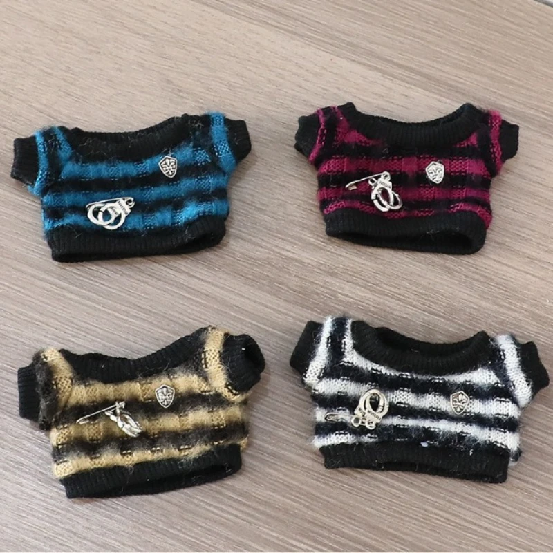 For 15/17cm Labubu Mini Striped Clothing Jeans Hats Shoes Bag Cool Handsome Set Labubu V1 V2 Clothes Outfit Accessories Gift - Image 6