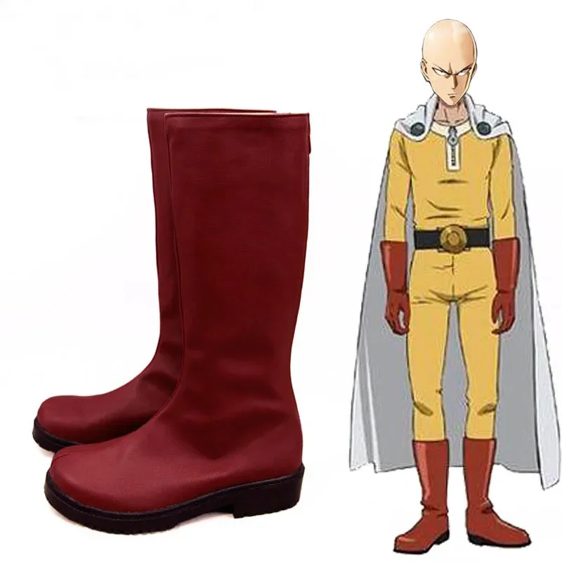 One Punch Man ONE PUNCH-MAN Saitama Cosplay Boots Anime Shoes Custom Made any size Halloween Party Props