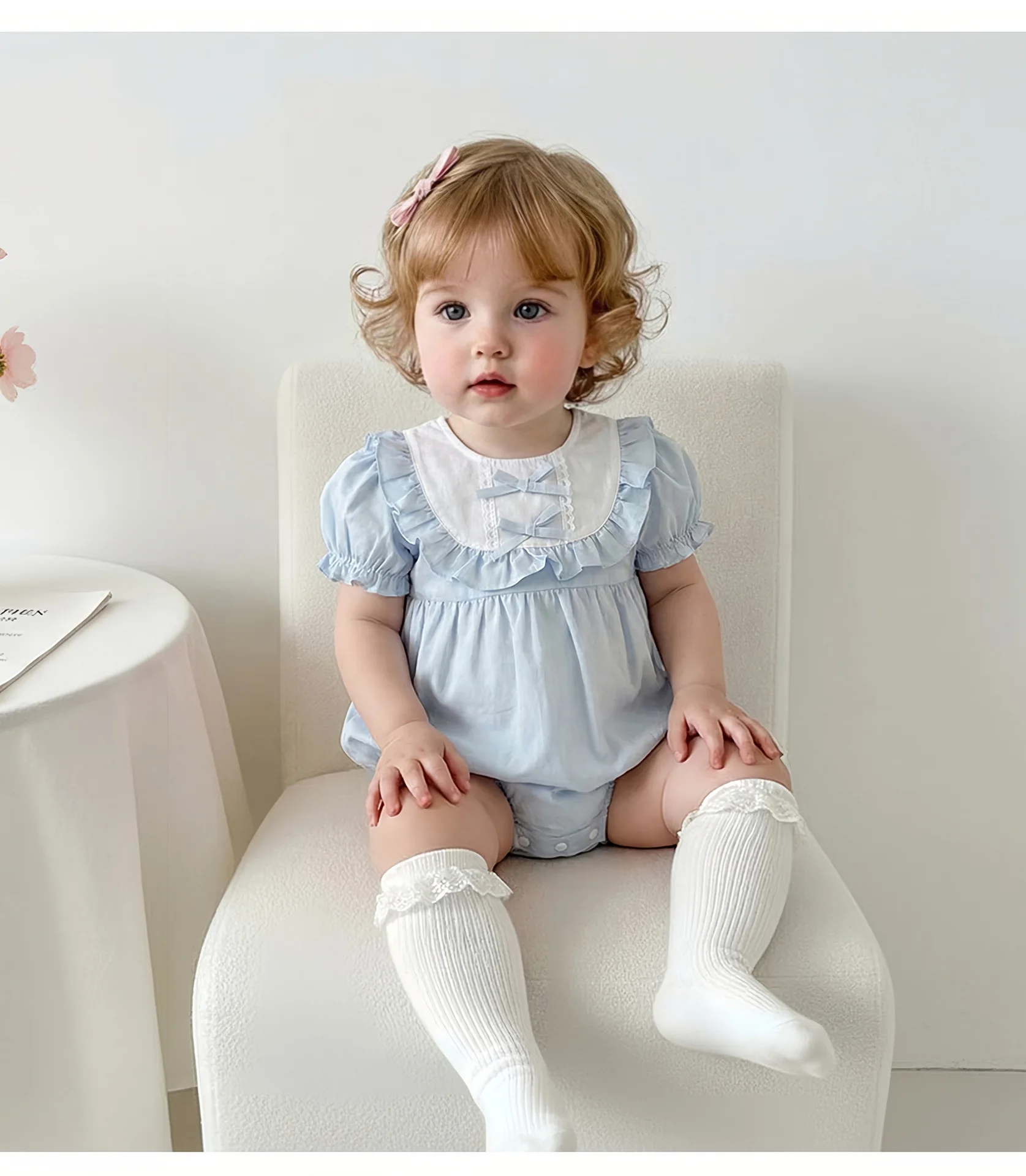 2026 New Summer Fresh Rompers for Infants and Girls Cute and Sweet Climbing Clothes Western Style Jumpsuit Trendy