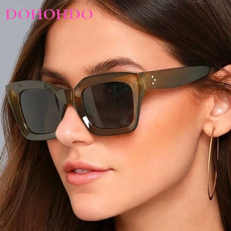 

Vintage Rice Nail Decorate Luxury Brand Square Woman Sunglasses Classic Big Frame Men Sunglass Drive Travel UV400 Lentes Mujer