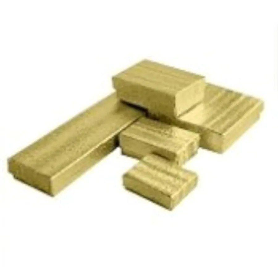 

100-Pack #99 Cotton Filled Cardboard Paper Jewelry Boxes Gift Case - Gold Foil 5 Sizes Assortment - for Shippi