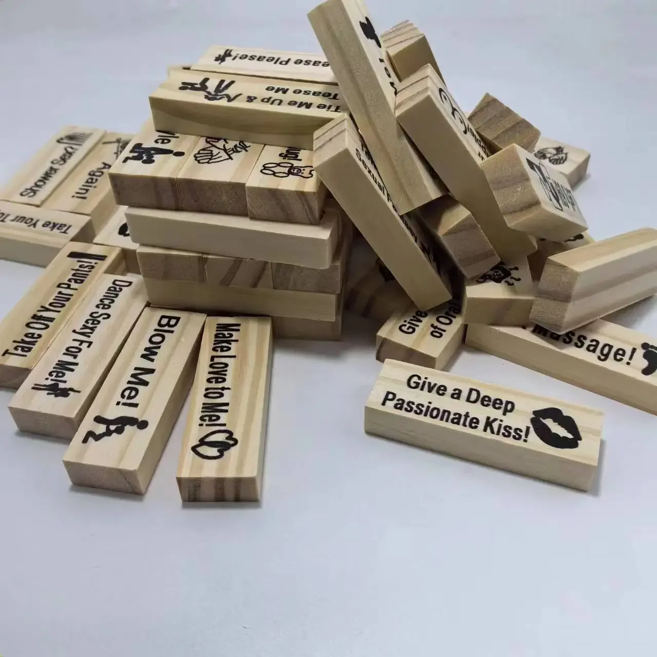 48 ชิ้น Sex Block Tumbling Tower ซ้อน GamesGame สําหรับผู้ใหญ่ของเล่นวาเลนไทน์บล็อกไม้สําหรับคู่เร้าอารมณ์ Party SM Block