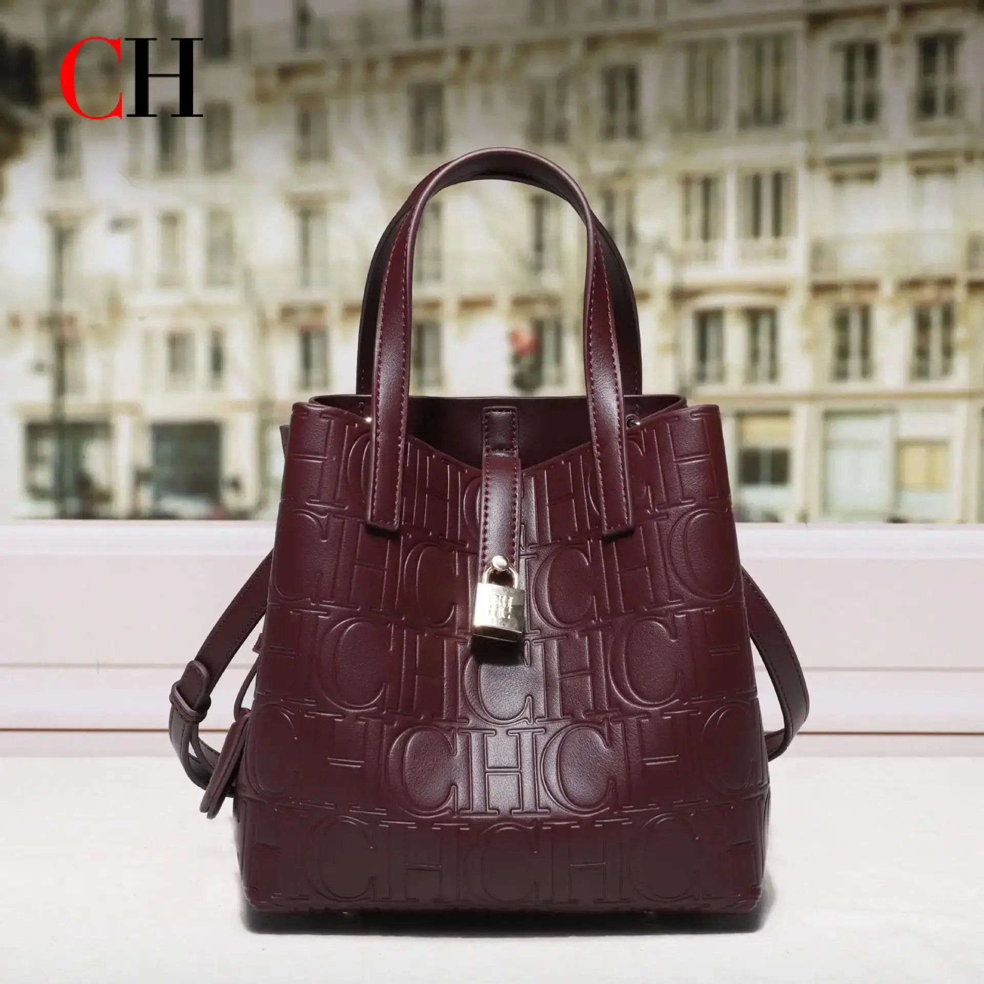 

Classic Style Fashion Retro Craft New 2025 Women's Handbag Letter Printed Metal Accessories Large Capacity Solid Color