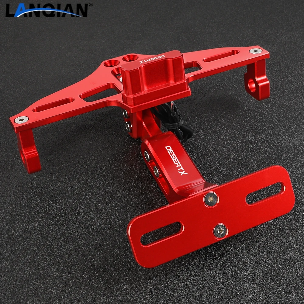

For Ducati DesertX Desert X desertx 2023 - 2021 Motorcycle Fender Eliminator Adjustable License Plate Holder Bracket LED Light
