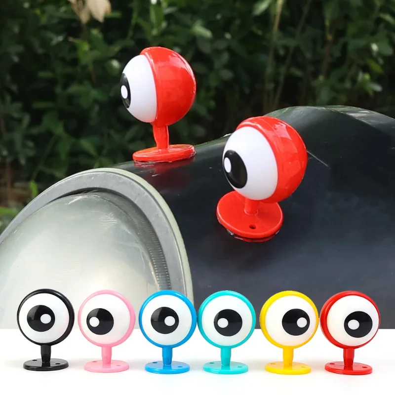 2pcs Cute Cartoon Eyes Styling Helmet Decor Personalized Helmet Stickers Motorcycles Bike Riding Helmet Decoration Accessories - view 2