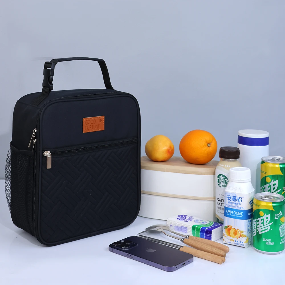 High-Capacity Insulated Oxford Cloth Lunch Bag Portable Handbag Thermal Picnic School Food Container Bento Box Cooler Bags