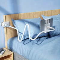 Universal 360-Degree Rotating Tablet Phone Holder with Adjustable Spiral Base, Flexible Stand for Desktop and Bed Use