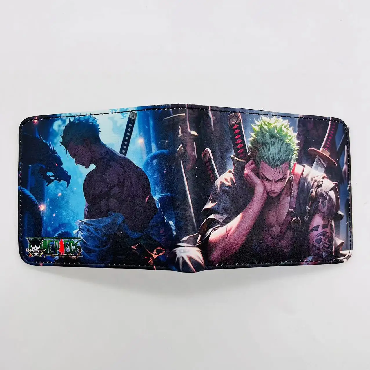Anime One Piece Zoro Ace Monkey D Luffy Cartoon PU Wallet Creative Simple Foldable Coin Purse Multifunctional Card Boys Gift