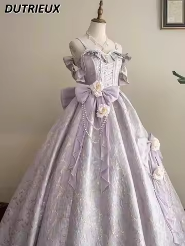 Lolita Evening Dress High Sense Luxury Birthday Banquet Art Test Performance Sleeveless Suspender High Waist Princess Dresses