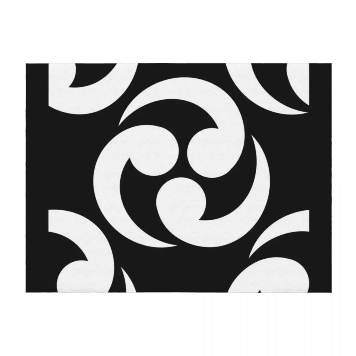 

Black and white traditional Japanese spiral pattern Throw Blanket Thin Luxury Throw Bed Fashionable Decorative Sofa Blankets