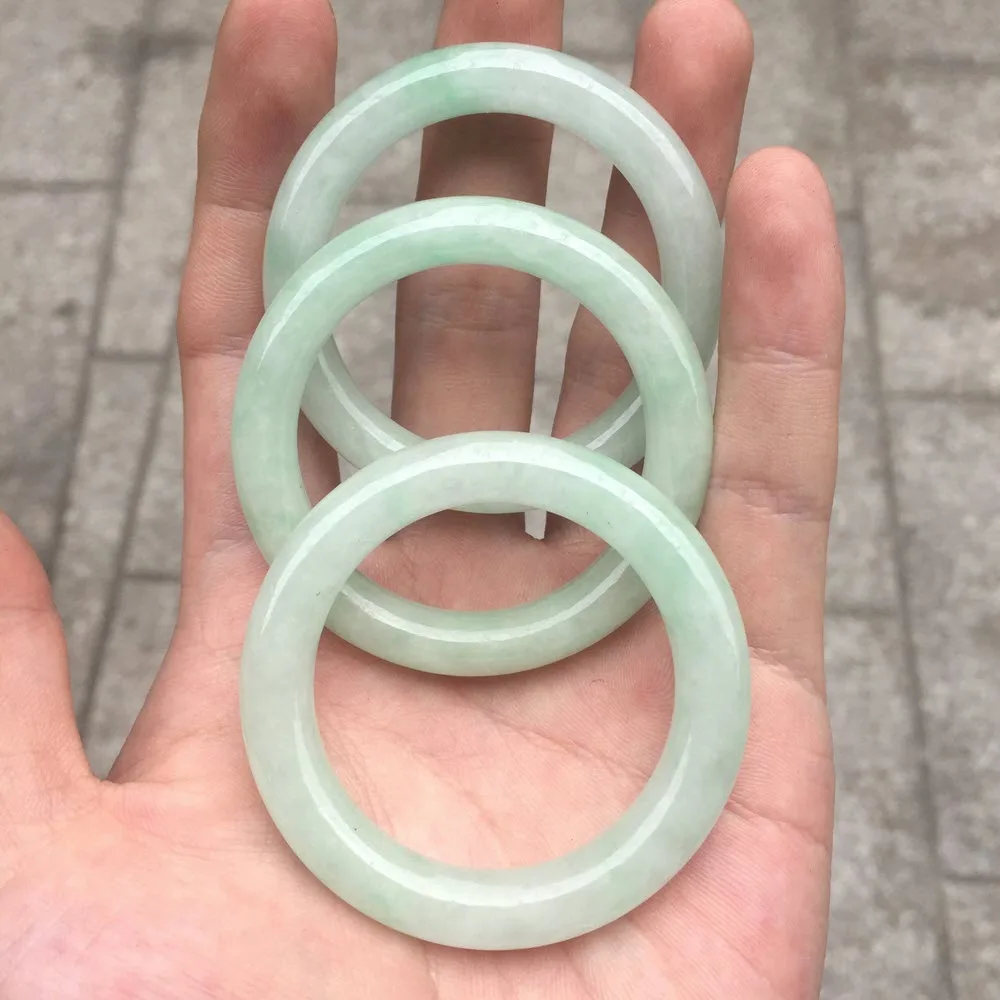 40mm Myanmar Bruma Natural Green Jade Jadeite Bangles Hand Child Children Baby Stone Bangle Bracelet Jewelry Bracelet