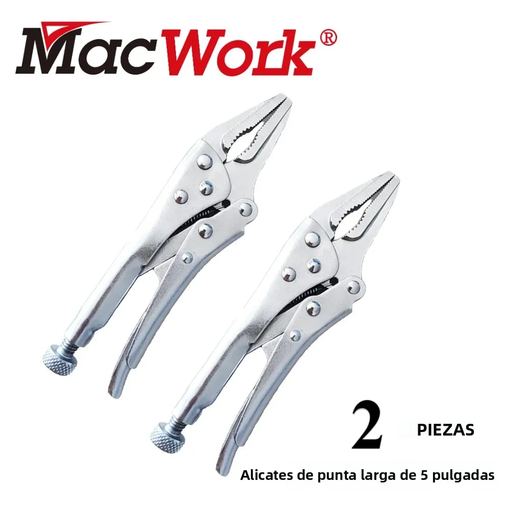 Mini alicates de punta larga de 2 piezas, alicates de bloqueo de 5 pulgadas para fabricación de joyas, manualidades y suministros para pasatiempos