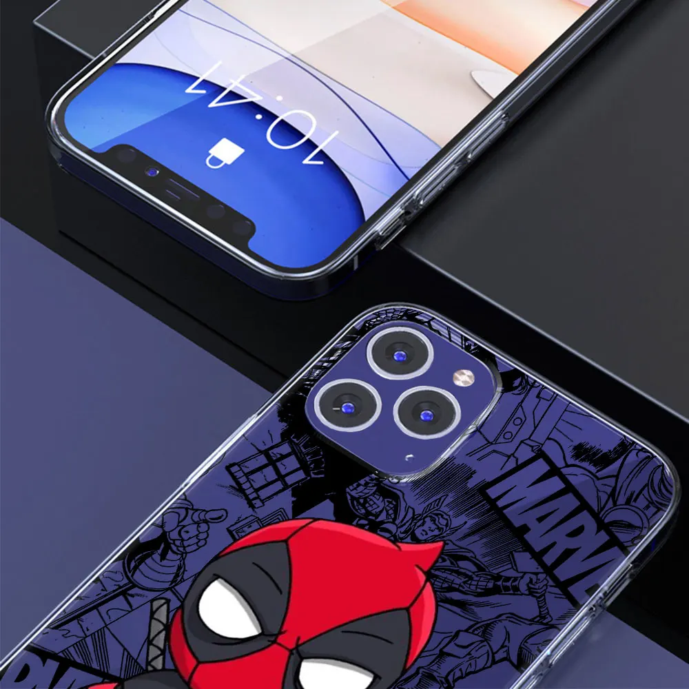 Groot Spiderman Cartoon Marvel Case for iPhone 11 13 14 Pro Max 12 mini SE 2020 XR X XS 7 8 Plus 5 5s 6 6s Clear TPU Phone Cover