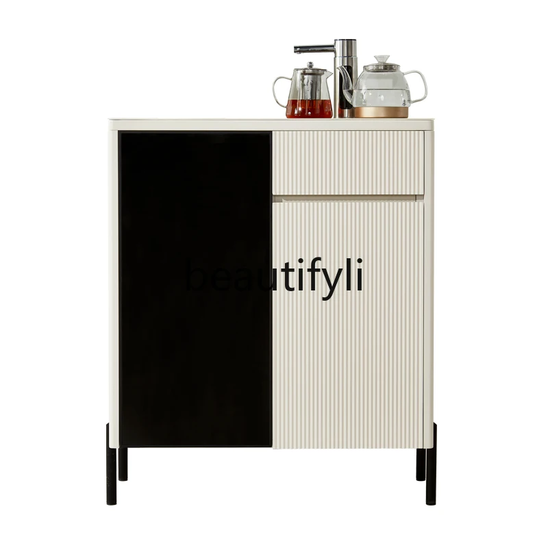 

Modern light luxury solid wood smart tea bar machine, living room automatic dining side cabinet integrated water dispenser