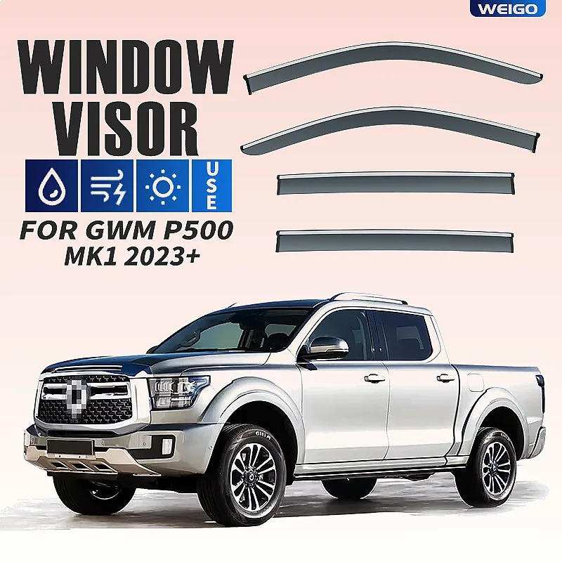 

For Great Wall GWM P500 Pickup 2023+ Car Window Visor Rain Sun Shade Awning Windshield Side Auto Accessories