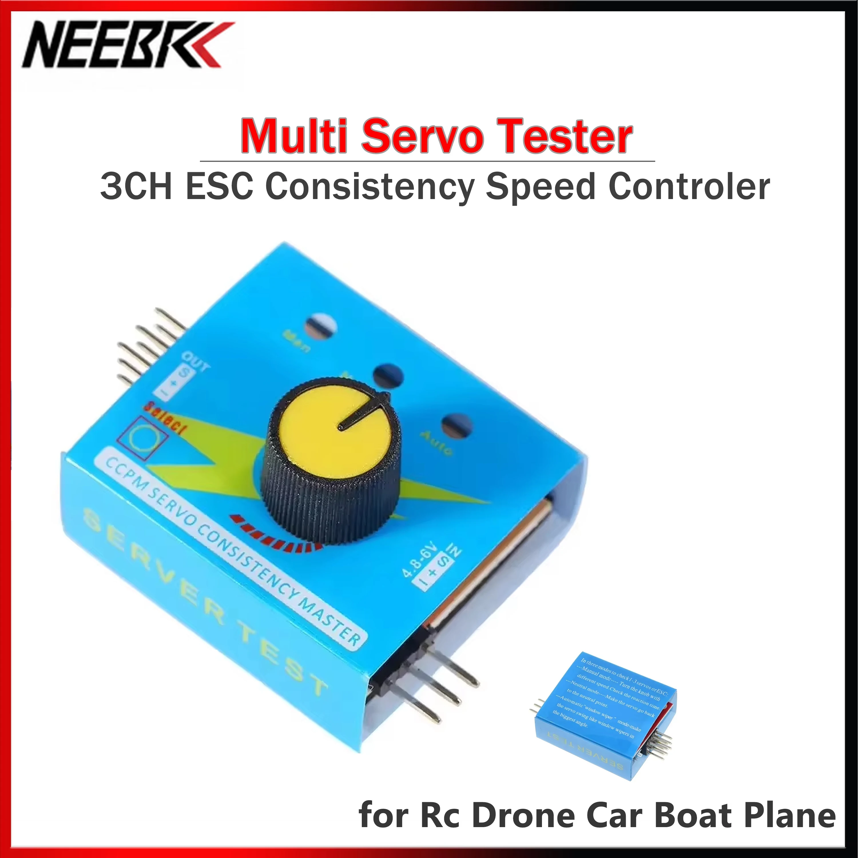Multi Servo Tester 3CH ECS Consistency Speed Controler Power Channels CCPM CCMP Meter for Rc Drone Car Boat Airplane Model Parts