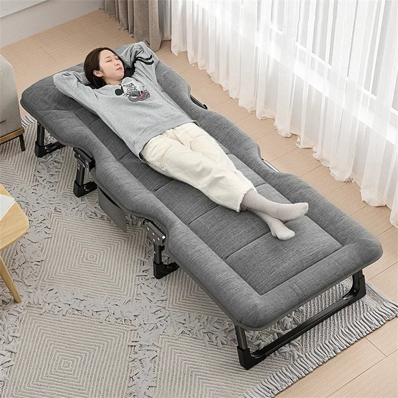 Nap Artifact Multi-functional Portable Bed Outdoor Camping Bed Adult Folding Bedroom Bed Office Single Lunch Break Lounge Chair