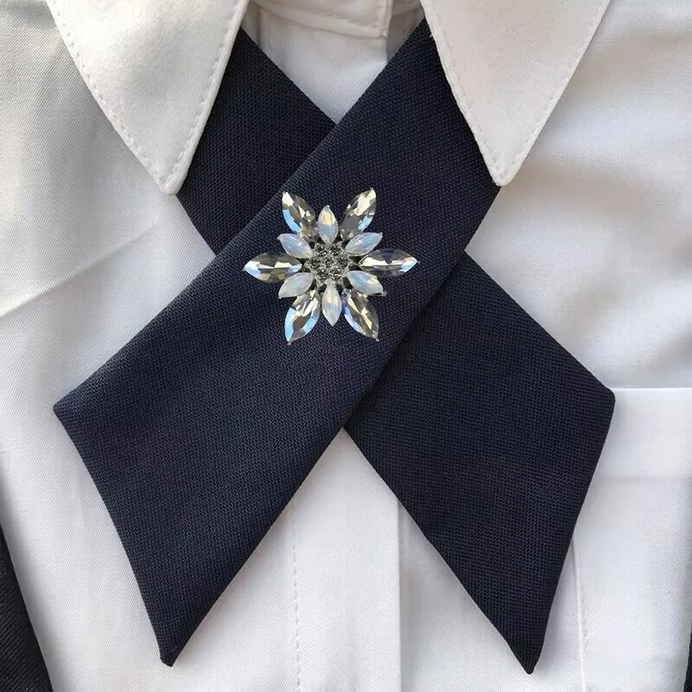 Fashion Adjustable Criss Cross Bow Tie Solid Color Elegant Neck Bow Sparkling Polyester Necktie Cosplay