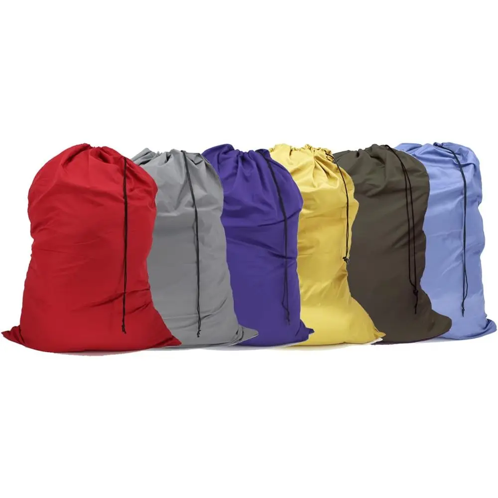 

Extra Large Laundry Bag 6 Pack, Varied Colors, Travel Laundry Bags with Drawstring Closure, 30x40, for College, Dorm, and Apartm