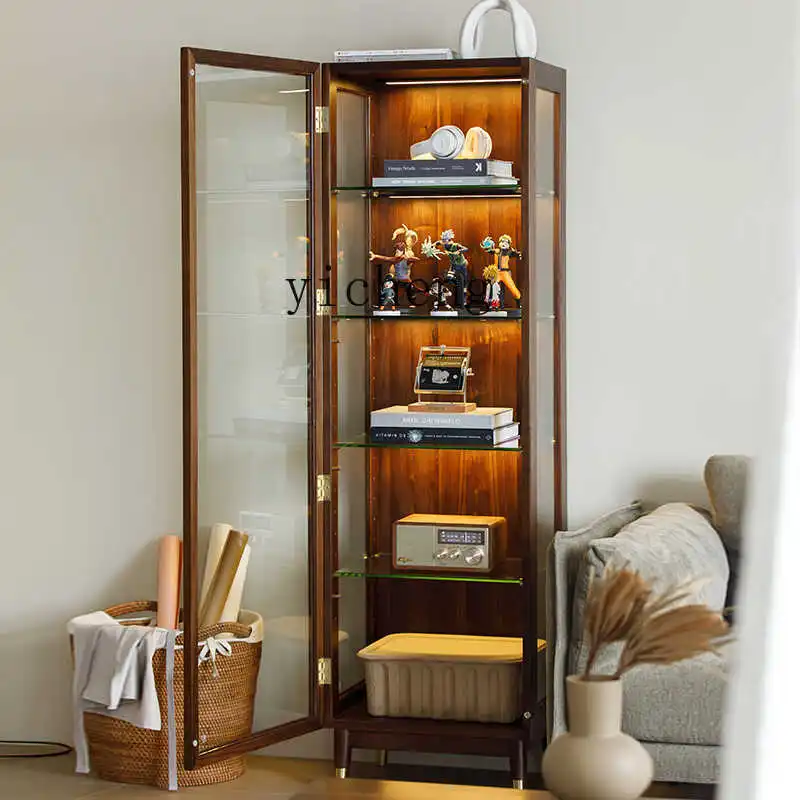 TQH all solid wood wine cabinet modern simple locker living room large bookcase light luxury simple display cabinet