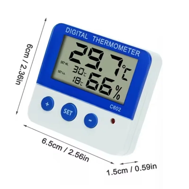 Termometro digitale per frigorifero con display LCD con allarme e termometro digitale per congelatore a temperatura massima minima per interni ed esterni ﻿