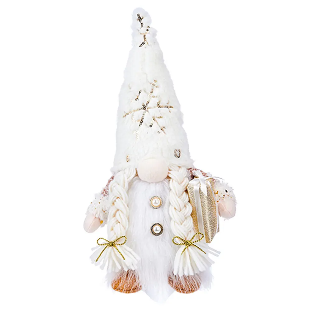 Christmas Gnome Decor with LED Light – Soft Plush Tabletop Centerpiece for Home Holiday Party Decoration