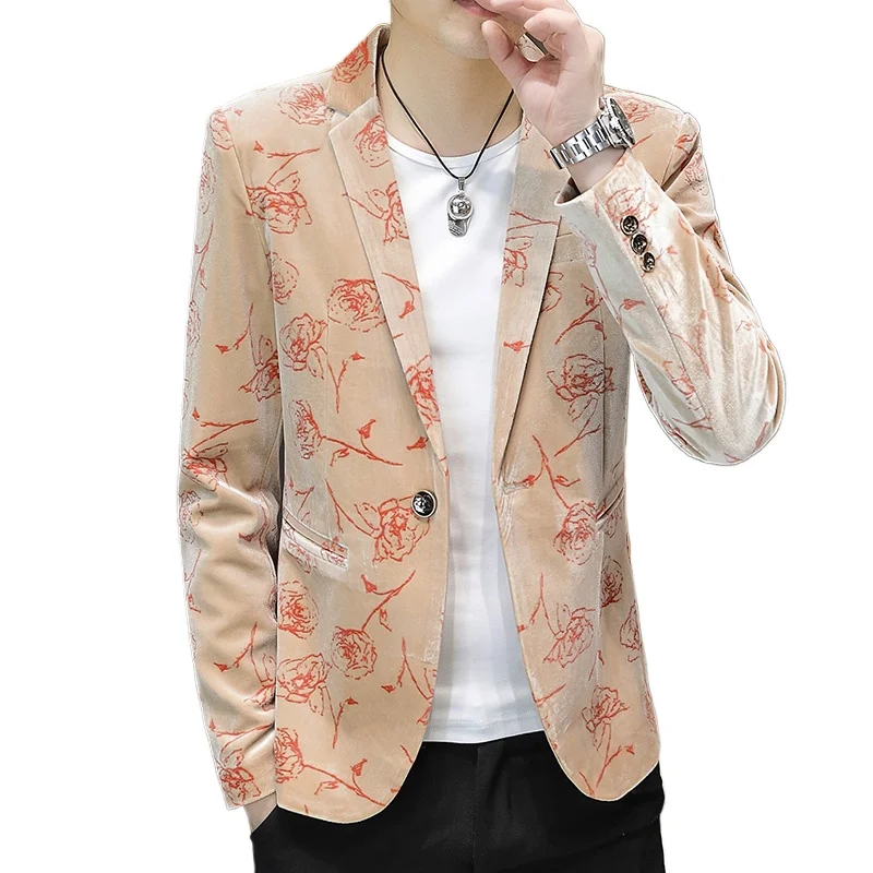 2024 Spring Long-sleeved Small Suit Fashion and Handsome Korean Version Slim Handsome Youth Fashion Casual All-match Trend Coat