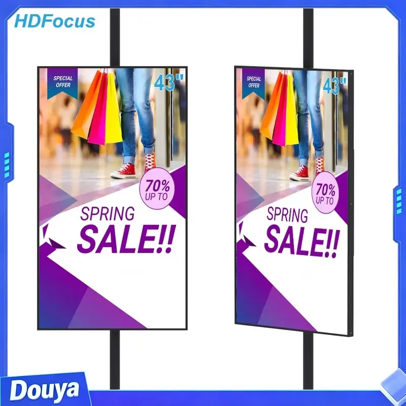 Ultra-Narrow 43 Inch Window High Brightness 2500Nits Advertising Players Lcd Display Screen Shop Facing Window Digital